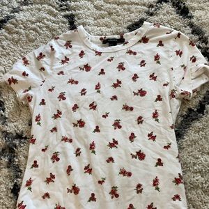 White bodysuit with roses